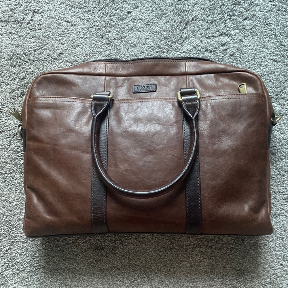 Leather fossil field document bag